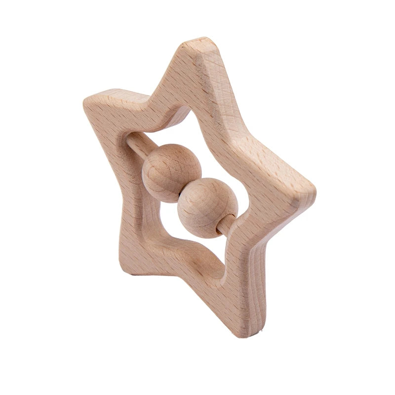 Hochets en bois naturel Montessori pour bébés