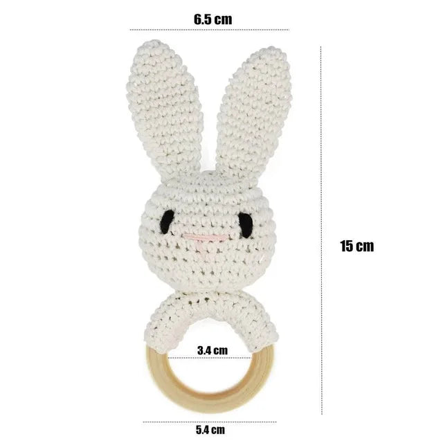 Hochets animaux en bois et crochet