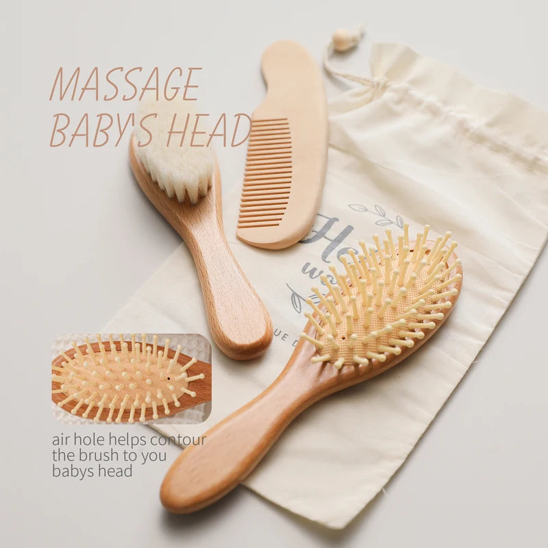 Brosses bébé en bois naturel