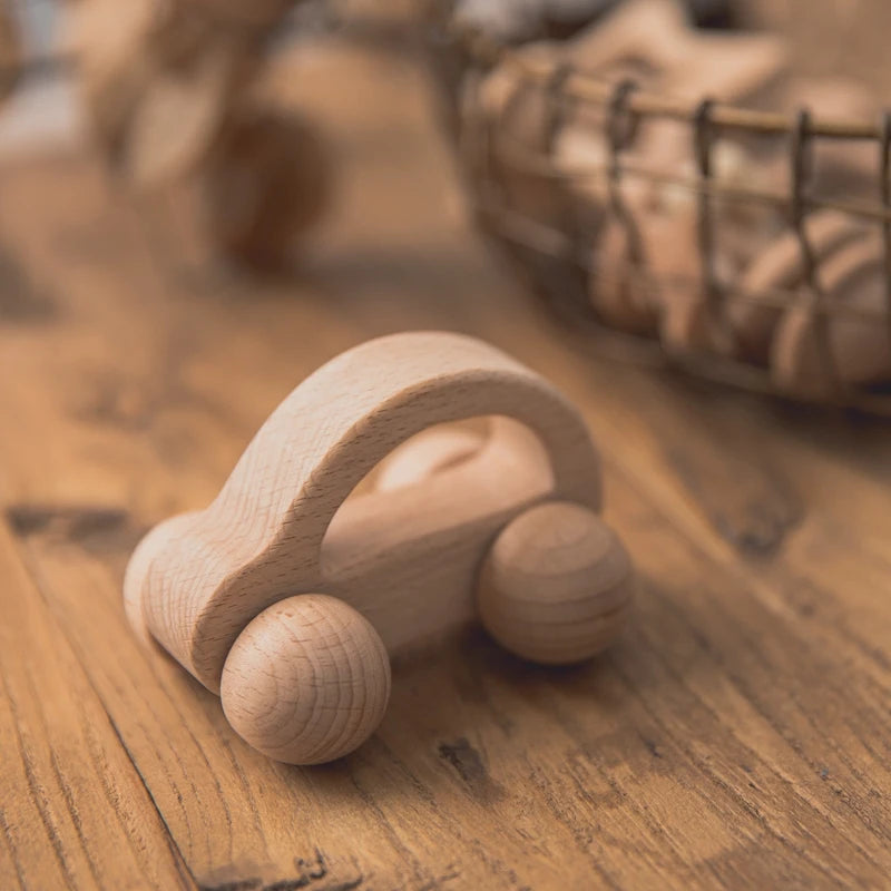 Hochets en bois naturel Montessori pour bébés
