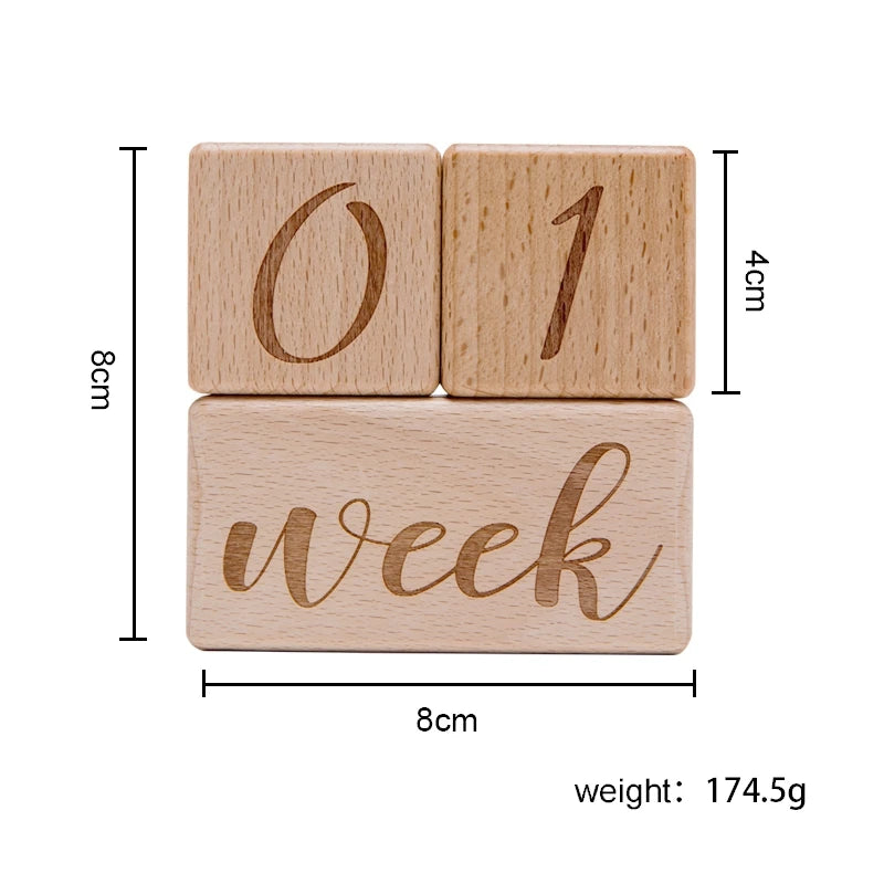 Blocs étapes en bois pour bébé - Souvenir photo