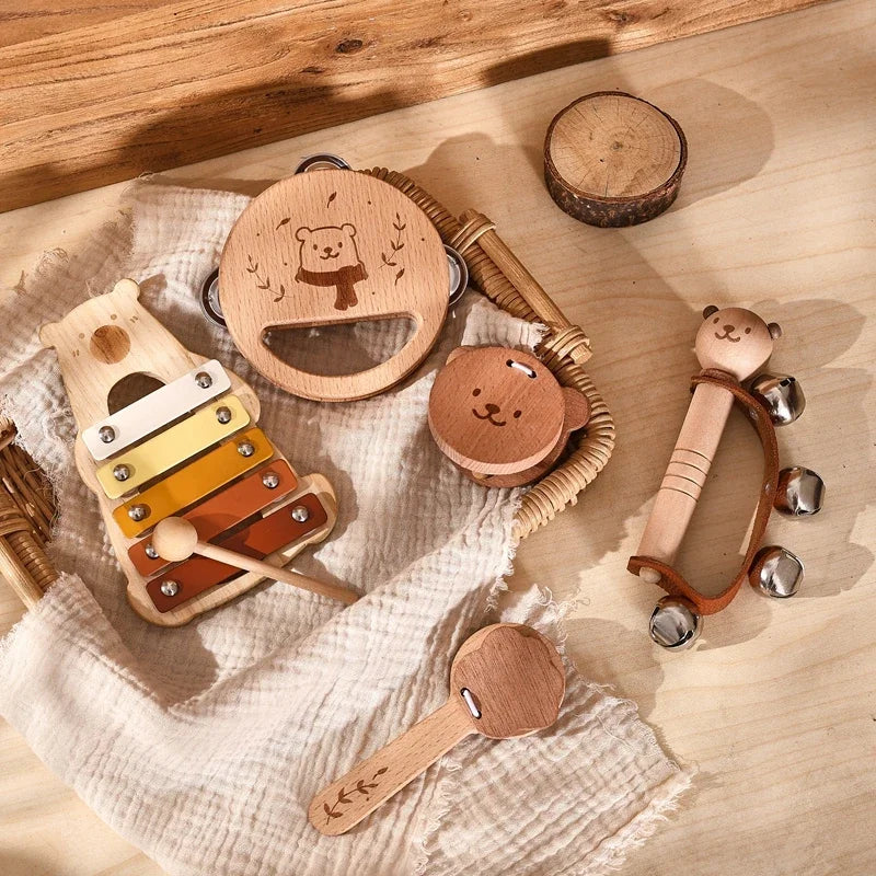 Instruments de musique en bois pour bébé