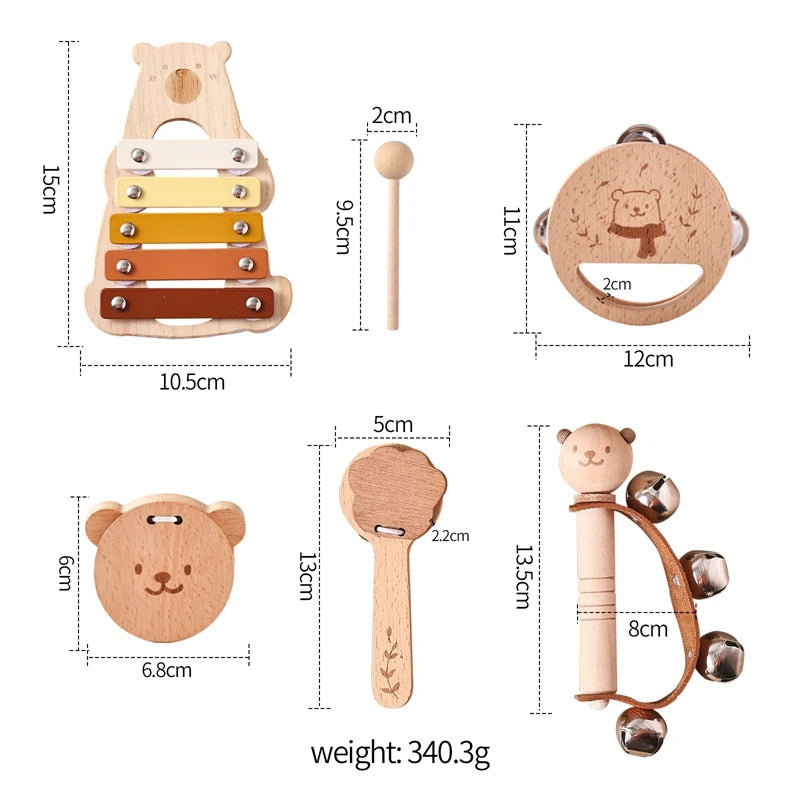 Instruments de musique en bois pour bébé