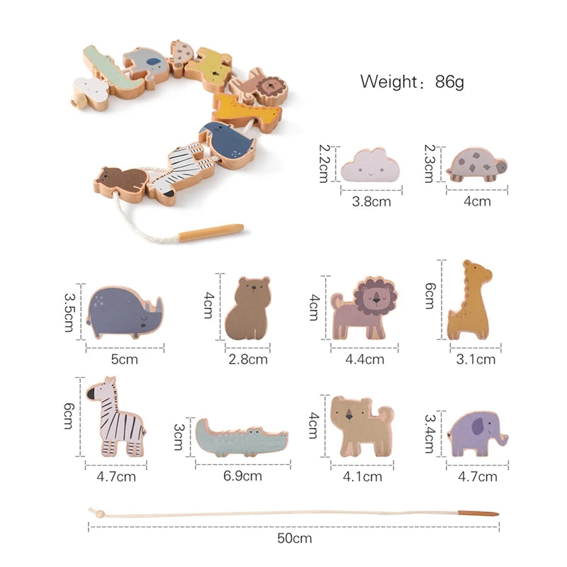 Jeu de laçage éducatif en bois