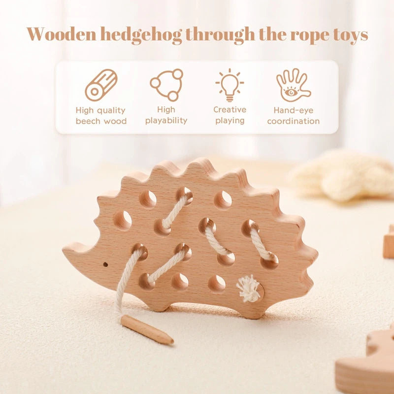 Jeu de laçage éducatif en bois