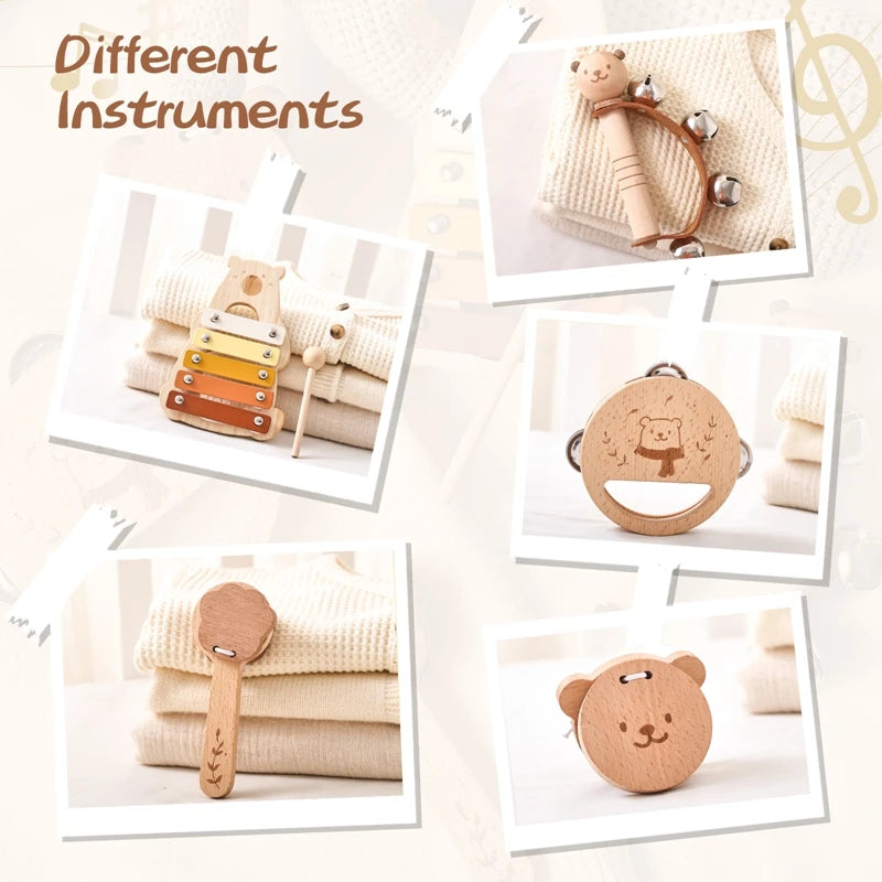 Instruments de musique en bois pour enfants
