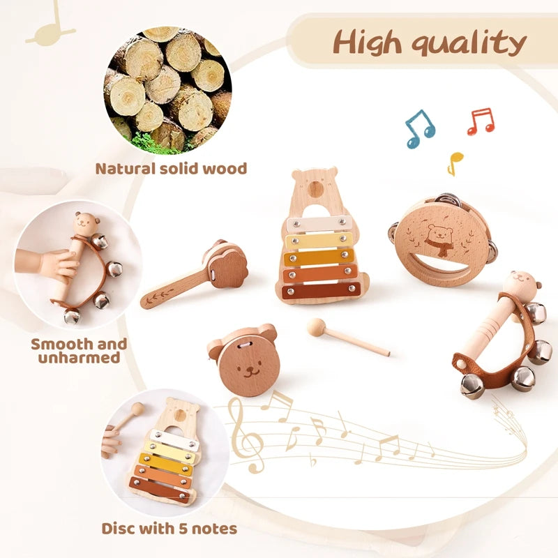 Instruments de musique en bois pour enfants