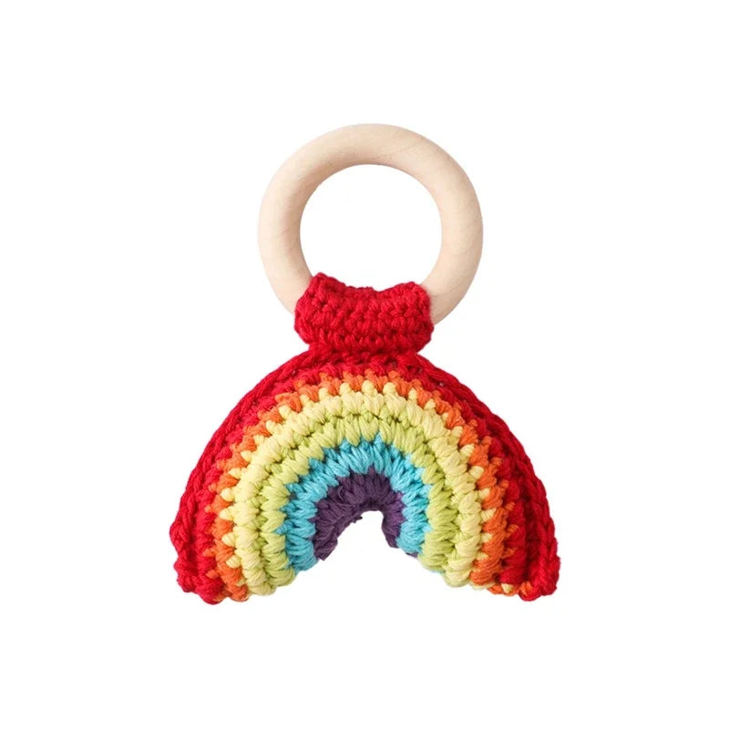Hochets animaux en bois et crochet