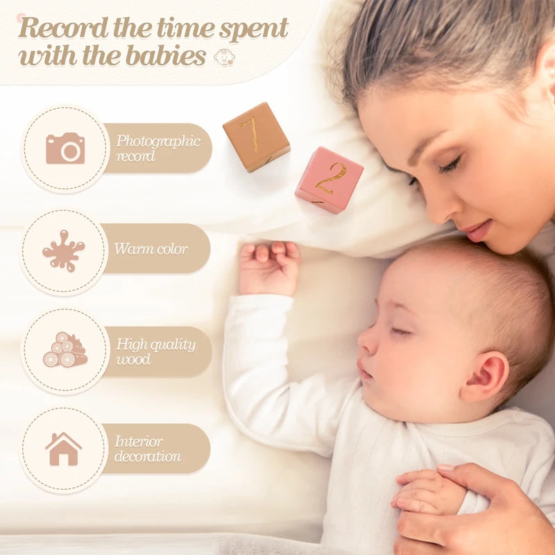 Blocs étapes en bois pour bébé - Souvenir photo