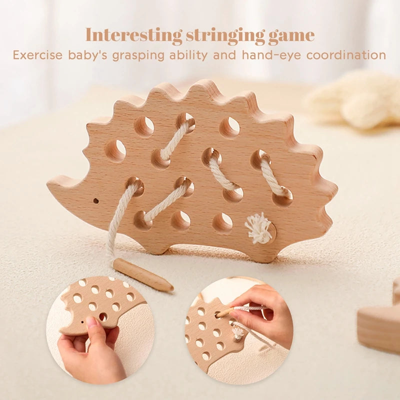Jeu de laçage éducatif en bois