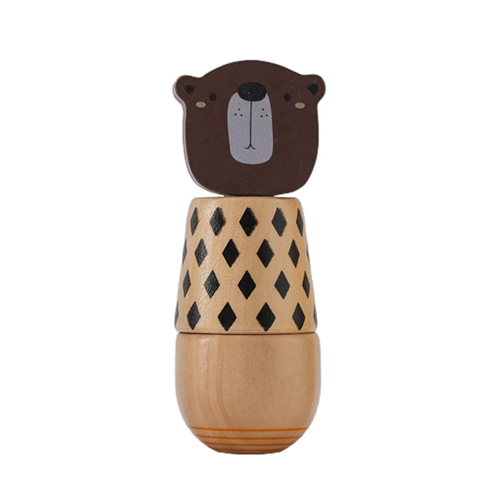 Baby Wooden Montessori Toys Wooden Animal Screw Montage Hand-on Ability Blocks Toys Beech Wooden Puzzle Educational Toy Gift
