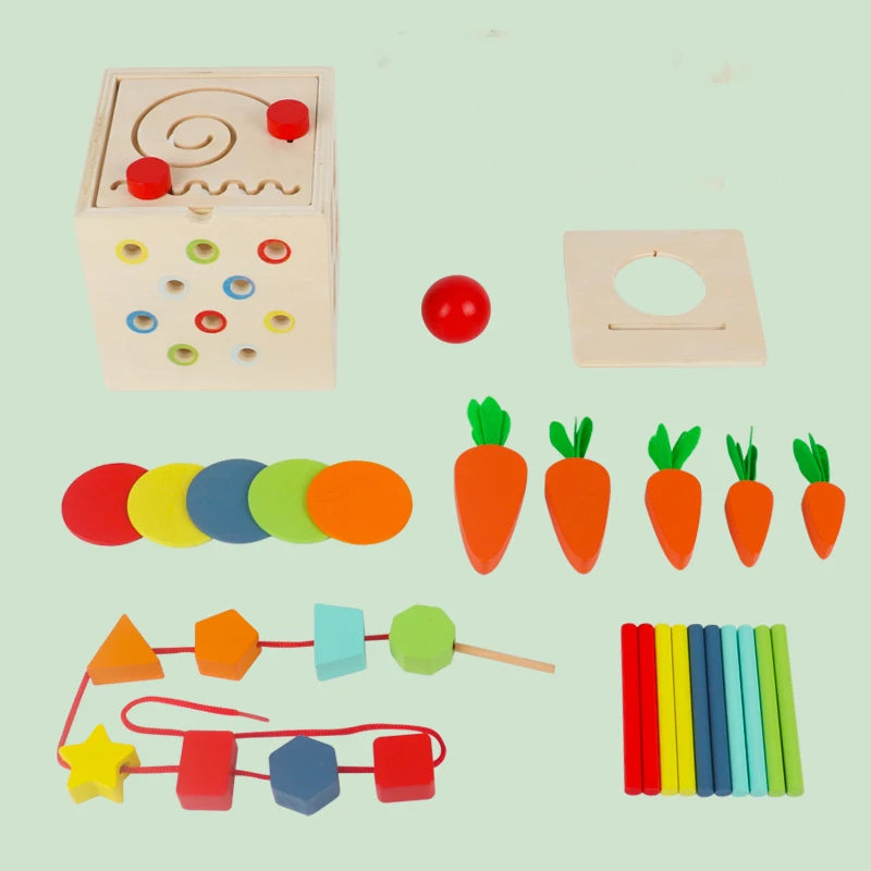 Baby Montessori Educational Math Toy Wooden Mini Circles Bead Wire Maze Roller Coaster Abacus Puzzle Toys For Kids Boy Girl Gift