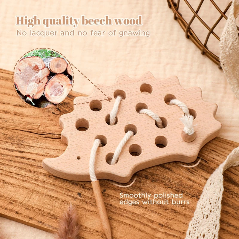 Jeu de laçage éducatif en bois