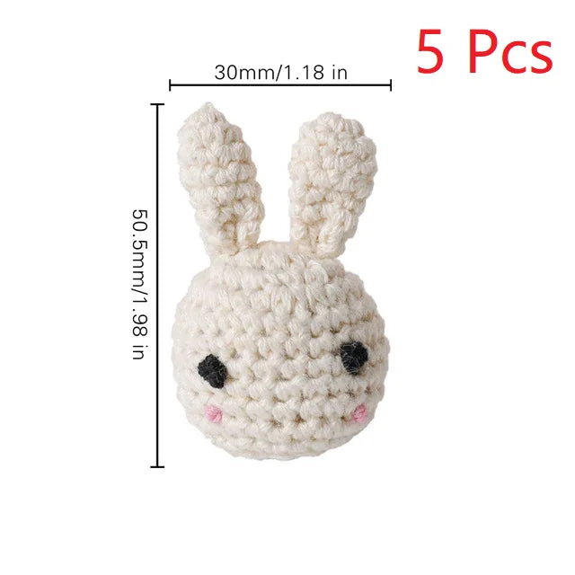 Hochets animaux en bois et crochet