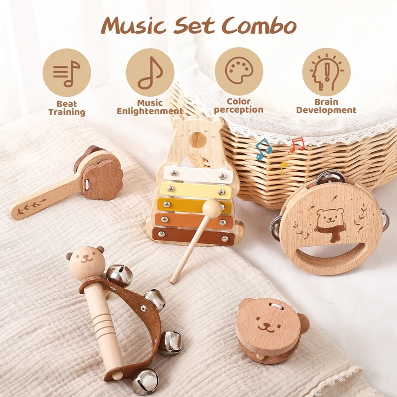 Instruments de musique en bois pour enfants